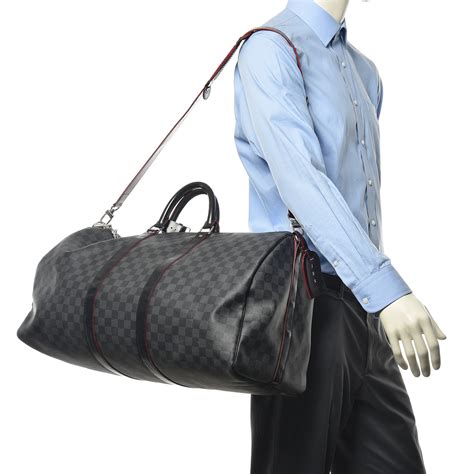 louis vuitton keepall 55 damier graphite price|keepall 55 with shoulder strap.